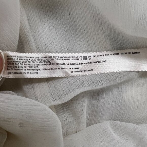 Anthropologie x Eloise Lierre‎ Cream Embroidered White Lace Mini Slip Dress Sz L - Picture 13 of 14